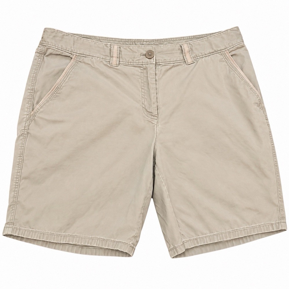 Tommy Bahama Women's Shorts Size 12 Khaki Beige Elastic Fit 9" Inseam